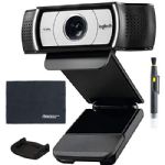 Logitech C930e 1080p HD Webcam with H.264 Compression (960-000971) + External Privacy Shutter + AOM Bundle Kit