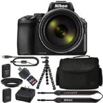 Nikon COOLPIX P950 Digital Camera: with 83x Optical Zoom, 4K and Built-in Wi-Fi (Black) + 128GB 1200X SDXC Card + 2 EN-EL20 Batteries + Case + Flexible Tripod + Pro Bundle