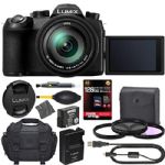 Panasonic Lumix DC-FZ1000 II Digital Camera: (Black) (DC-FZ1000M2) + 128GB AOM 4K Pro Kit: International Version (1 Year AOM Warranty)