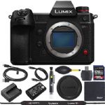 Panasonic Lumix DC-S1H Mirrorless Digital Camera (Body Only, DC-S1HBODY) + ZoomSpeed 128GB High Speed SDXC Memory Card + AOM Pro Bundle - International Version