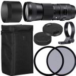 SIGMA 150-600mm f/5-6.3 DG OS HSM Contemporary Lens for Canon EF with 95mm UV and 95mm Polarizing Filer + Case + Collar C-PL AOM Starter Kit