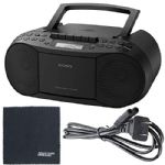 Sony CFD-S70 Portable CD/Cassette Boombox (CFDS70BLK) + AOM Starter Bundle