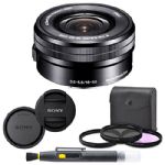Sony SELP1650 16-50mm Power Zoom Lens (Black) + 8PC Kit Includes 3 Piece Filter Kit