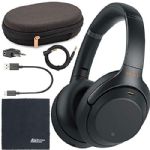 Sony WH-1000XM3 Wireless Noise-Canceling Over-Ear Headphones (Black) WH1000XM3/B + AOM Bundle - International Version (1 Year AOM Warranty)