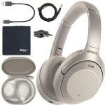 Sony WH-1000XM3 Wireless Noise-Canceling Over-Ear Headphones (Silver) WH1000XM3/S + AOM Bundle - International Version (1 Year AOM Warranty)