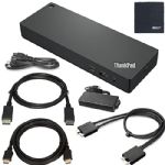 ZoomSpeed Bundle for Lenovo Universal Thunder Bolt 4 Dock (40B00300US) + ZoomSpeed HDMI Cable + ZoomSpeed DisplayPort Cable Kit